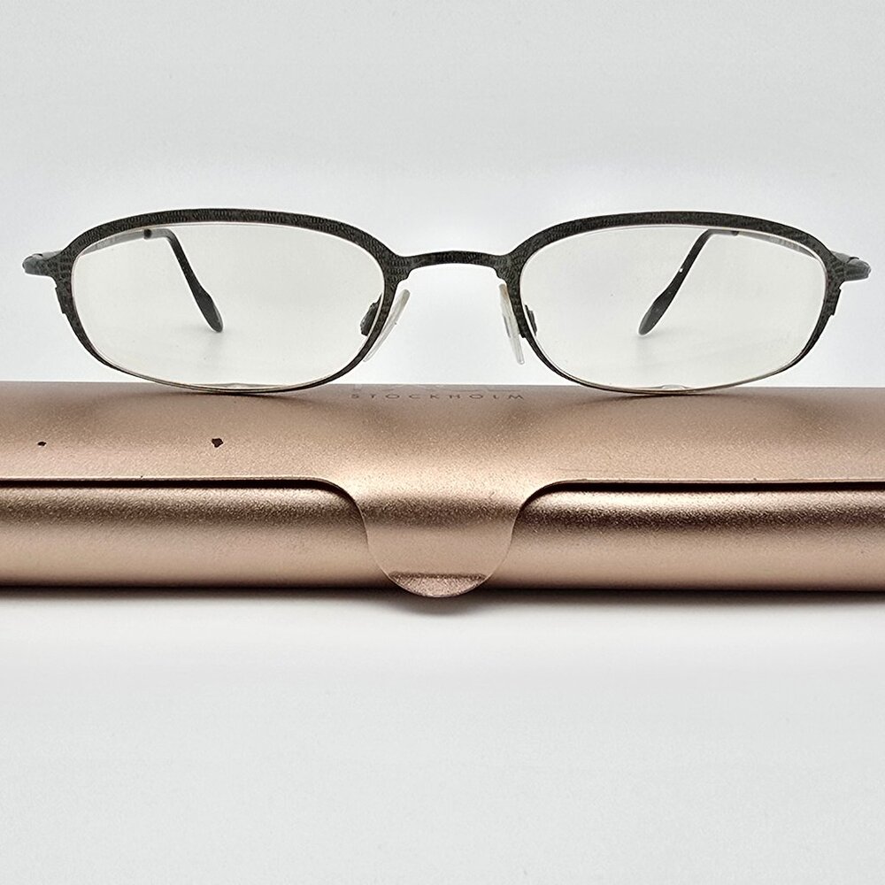 Face Stockholm Pleasant 357 Olive Green Eyeglasses Frame w/ Flexhinge and Case